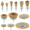 QWORK® 12 pezzi spazzola metallica a tazza, spazzola metallica rivestita in ottone per trapano, gambo da 1/4 (6 mm), per la rimozione della vernice, la pulizia di ruggine e abrasivi