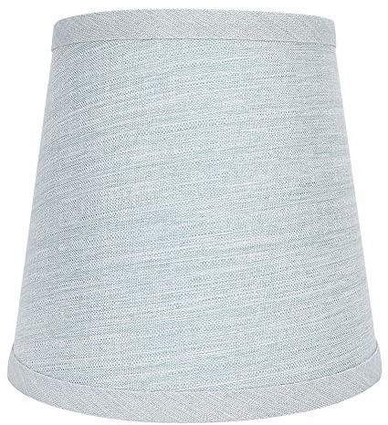 Stoffkunst-Lampenschirm, Handgefertigte Lichtabdeckung für Kronleuchter, Wand, Tischlampen mit E14-Schraubbirne, Hellblau