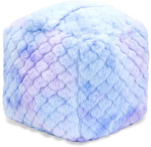 STOINSTO Decorative Fabric Door Stopper, Square Weighted Door Stop with Handle, Fluffy Heavy Duty Door Floor Stop Wall Protectors, Soft Flannel Doorstop for Home Office Bedroom Living Room