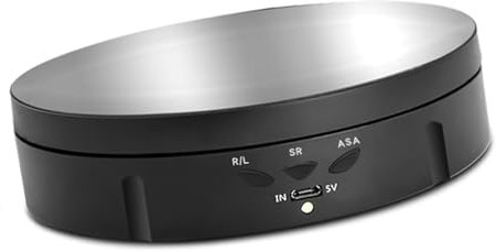 ciciglow Rotating Turntable Display Stand, 360 Degree Views for Jewelry Watch Cosmetic Display, USB or Batteries Powered, Suitable for Collectibles and More (ABS 4)