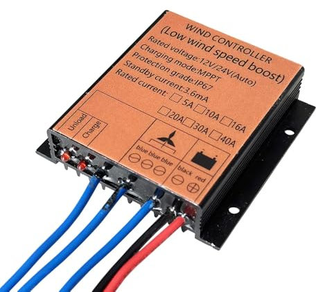 100W-1000W Controlador De Carga De Turbina Eólica De 12V/24V 48V,Batería Regulador De Prueba De Agua IP67 Controlador Impermeable para Un Pequeño Generador De Molinos De Viento (12, Voltios)