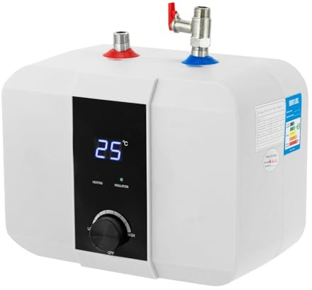Durchlauferhitzer, 1500W Mini-Durchlauferhitzer, 6L Warmwasserbereiter mit Schirm Kleinspeicher Durchlauferhitzer Küche Elektrisch Druckfester Speicher Heizung für Küchen, Badezimmer