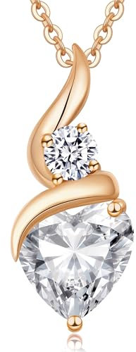 LOUISA SECRET Kette Damen Infinity Herz Anhänger 929 Sterling Silber Geburtsstein Flamme des Herzens Halskette für Damen Valentinstag Weihnachten Geburtstag Schmuck Geschenk für Frauen Mama Frau
