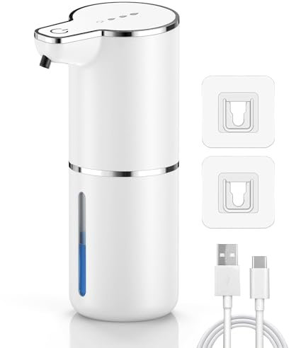 maxtachi Seifenspender Automatisch,350ml Seifenspender Automatisch Wandbefestigung mit Sensor Infrarot,4 Stufen Verstellbar&IPX5 Wasserdicht,1200mAh Elektrischer Seifenspender für Küchen,Bad,Schule