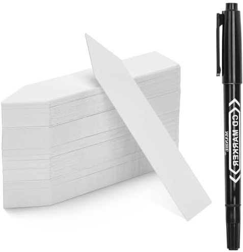 Voarge 200 cartelli per piante, per scrivere, per piante, etichette, targhette, in plastica, per esterni, resistenti alle intemperie, 10 x 2 cm