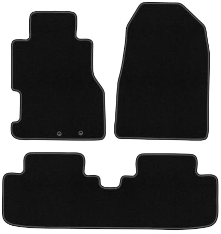 Velours-Fußmatten passend für Honda Civic VII 2001-2005, Schwarz, BASIC | passend für Schrägheck 3-türig/Coupé; dünner Velours-Teppich (Polypropylen), ca. 4 mm; rutschfest, Druckknöpfe 16 mm