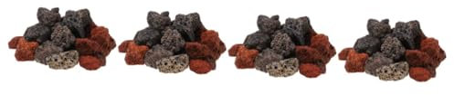 Milisten 4 Ensembles roche volcanique noire rochers pour aquarium decoration jardin artificiel gravier d'aquarium décoration poisson gravier pour réservoir pierres d'aquarium compactes