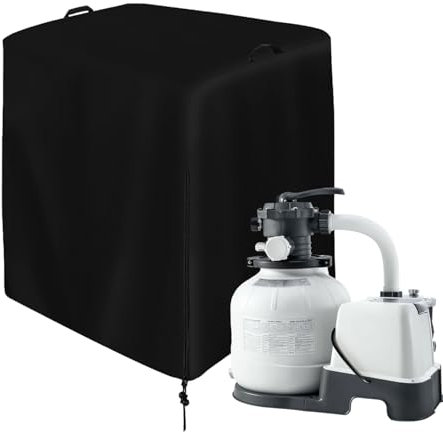 Poolpumpe Anti UV Schutzabdeckung,Robuste Pool Sandfilteranlage,UV Beständige Sandfilterpumpe Schutzhülle,Poolfilter Abdeckung Aus Stoff 420D Oxford,wasserdichte Sandfilteranlage Abdeckung,64x61x71cm