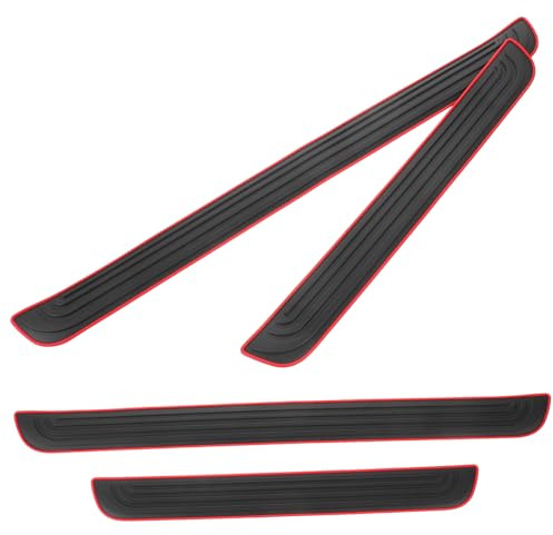 LIFKOME 4pcs Car Door Sill Protectors Wide PVC Scratch Resistant Entry Guards Fit Vehicle Door Threshold Cover with Red Edge for Front Rear Protection