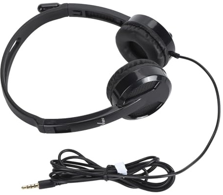 Casque filaire avec 3 prises de 5 mm omnidirectionnelles rotatives, microphone HiFi, bandeau confortable pour bureau, téléconférence, musique et vidéo
