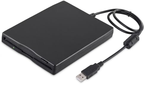 Sxhlseller USB Externes 3,5 Zoll Diskettenlaufwerk, Tragbarer Floppy Disk Reader für PC & Laptop, Plug & Play, USB 2.0, Kompatibel mit XP/7/8/10/Vista/Mac OS, Schwarz