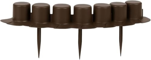 BirnePower Garten Palisade 4,05 m Braun (8 Module) – Rasenkante aus PP Kunststoff, Beeteinfassung mit Mähkante, Flexible Beetumrandung (Sichtbare Höhe 6 cm), Wetterfest & Schlagfest (Palisade 7)