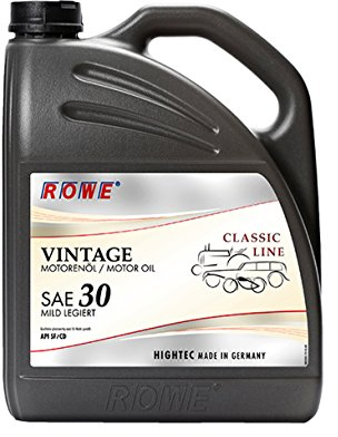 ROWE 20224 HIGHTEC VINTAGE SAE 30 MILD LEGIERT - Pkw-Motorenöl für Old- und Youngtimer mit Otto- oder Dieselmotor - 5 Liter