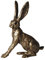Skulptur Wachsamer Hase, Kaltgussbronze, 16 cm, von Thomas Meadows