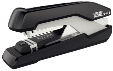 Rapid 5000546 Tacker Super Flachheftgerät (30 Blatt, Mühelos, Omnipress, Hochwertiges Ergonomisches Gehäuse, Inkl. Heftklammern, SO30) schwarz/grau