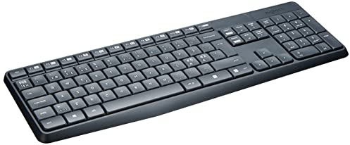 Logitech MK235 Kabelloses Set mit Tastatur und Maus für Windows, Skandinavisches QWERTY-Layout - Grau