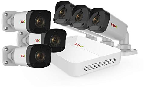 Revo America ultra 16 CH 4 K H.265 unità di sorveglianza NVR, 4 TB HDD, accesso remoto, 6 telecamere Bullet, Infradito colorati estivi, con finte perline, 8-Channel (2 MP)