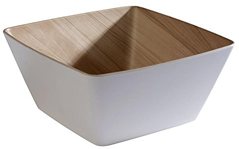 APS 84592 Schale FRIDA, 25 x 25 cm, Höhe 12 cm, Melamin, weiß/Holzoptik