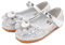 New front Ballerine da Bambine e Ragazze Ballerine Bambina Pelle Scarpe Singole Festa Danza Lustrino Scarpe Principessa Eleganti Piatto Ballerina Bimba Partito,Argento,26 EU