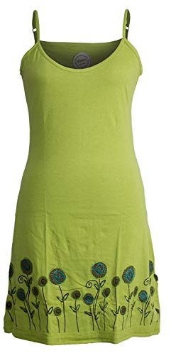 Vishes - Alternative Bekleidung - Besticktes Rosen Baumwoll-Kleid mit verstellbaren Trägern hellgrün 50
