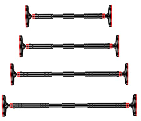 FORIDE Pull Up Bar Pull-Ups Bar for Upper Body Workout Chin-Up Bar Adjustable Steel Padded handle Door Bar No Screws/Drilling Auxiliary Horizontal Pullup Built Bar Home Gym (90-130cm)