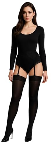 JUST BEAUTY TOUCH 60 Denier Opaque Stockings Plain 12 Colours Size Regular and Plus for Suspender Belt Size S - XXXL
