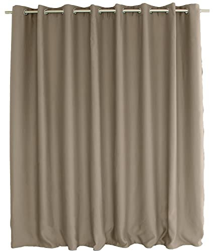 ED ENJOY HOME Rideau Occultant avec Œillets argentés, Beige Naturel, Grande Largeur, 300x240cm, 100% Polyester, Tissu Certifié Oeko-TEX, Collection Réglisse