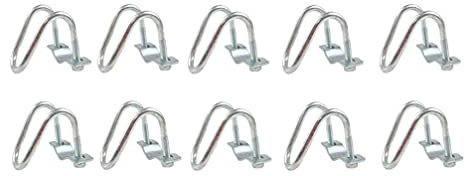 YARNOW - Morsetti per fissaggio a tubo, in acciaio zincato, a forma di U, clip per serra, 10 pezzi