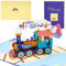 Sharonlily Happy Birthday Train Pop Up Karte, 3D Cartoon Zug Popup Geburtstag Geschenkkarten, Handgemachte Geburtstag Grußkarte mit Umschlag für Vater, Kinder, Mädchen, Jungen, Enkelin, Freund