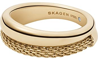 Skagen Ring Für Frauen Merete, W: 8.7mm Gold Edelstahl Ring, SKJ1601710