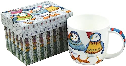 Emma Ball Woolly Puffins Boxed Bone China Mug 350ml
