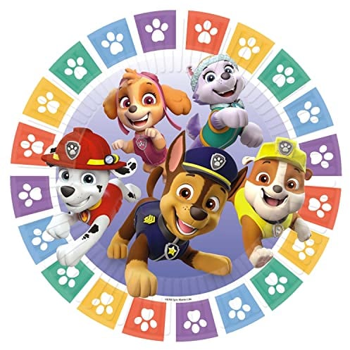 Amscan 9914236-66 Paw Patrol 23Cm Plate 2022-8 Pack