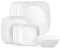 Corelle Cherish 16-teilig, Service für 4, Geschirr-Set, 8 Teller, 8 Schüsseln, splitter- und bruchfest, Speiseteller und Speiseteller, Corelleware Teller, Weiß
