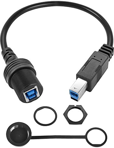 PNGKNYOCN USB Typ B 3.0 Mount Kabel, 0,3 m/1TF USB B 3.0 Drucker Scanner Stecker auf Buchse, Unterputz-Verlängerungskabel (gerade)