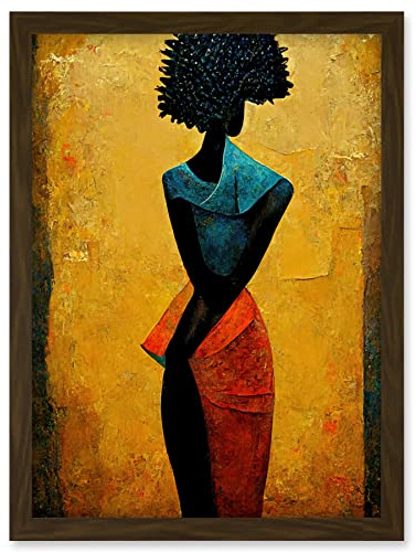 Doppelganger33 LTD Abstract Oil African Woman Artwork Framed Wall Art Print A4