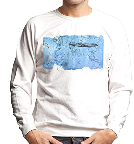 All+Every Pan Am World Map Men's Sweatshirt White