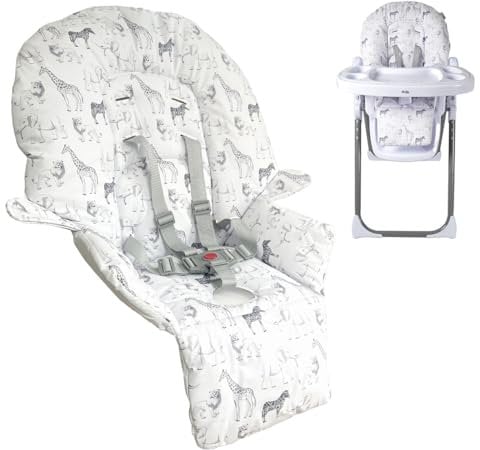 My Babiie MBHC8 Premium Highchair Seat Cover Only with 5-Point Harness - Padded PVC Seat Cover, Easy Clean, Seat Cushion Compatible with My Babiie MBHC8 - Safari