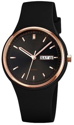 Forrader Uhr mit Silikonband für Damen und Mädchen, großes Zifferblatt, wasserdicht, sportlich, modisch, lässig, einfach, Quarz-Analog-Uhren