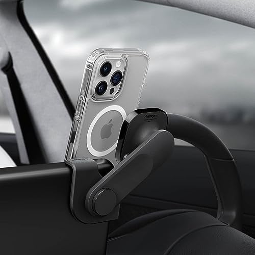 Spigen OneTap 3 MagFit Handyhalterung Auto für Telsa Model 3 Highland 2024 Model Y Zubehör, Magnetische KFZ Handyhalterung für MagSafe iPhone 15, 14, 13, 12 Model - Schwarz