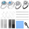 Anpro 52 Piezas Ajustador de Anillos, Transparente Ajustadores de Anillos Invisible para Mujer Boda(Varios tamaños)
