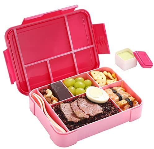 Inngly Kinder Brotdose mit Fächern – 1300ML BPA Frei Bento Box Lunchbox Vesperdose, Auslaufsicher Mit 5 , Jausenbox Brotbox für Erwachsene, Mädchen & Jungen, Mikrowelle/spülmaschinenfest