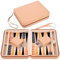 Engelhart- 250501 – Reisetasche Backgammon-Spiel 9 Zoll beige orange und schwarz