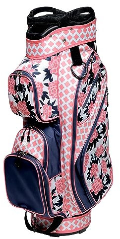 Glove It Golf Damen-Golfwagen, leicht, 2,7 kg, 15-Fach Trennwand, 9 Taschen – Pfingstrosen & Pars, Cart Bag