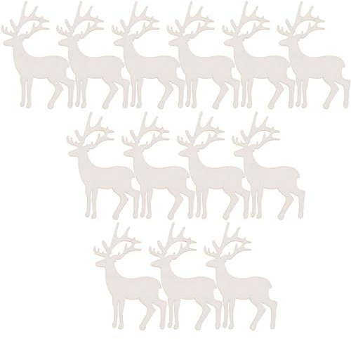 GLEAVI 25stücke Teiliges Unvollendeter Holz-rentier-ausschnitte Bastel-holzscheiben Für Kreative Dekoration Für Weihnachtsfest Und Landhausstil Kindersicher Und Dekorativ