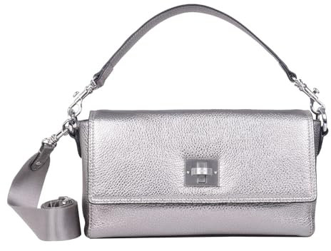Joop! Leder Umhängetasche Schultertasche Splendere Muna Shoulderbag Gun silberfarben