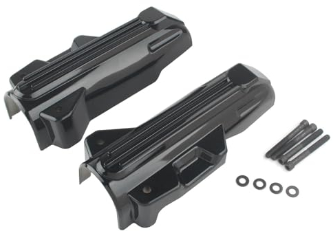 FINMOKAL Inserti scorrevoli per forcella superiore, colore nero, coperture per forcella inferiore, adatte per Harley Davidson FLHR Electra Glide Road King 2014-2022, cromate