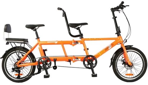 Kcolic Zusammenklappbares Tandem Fahrrad, Beach Cruiser Fahrrad Für Erwachsene, Tandem Fahrrad Mit 20 Zoll Rädern, Verstellbares 7 Gang Tandem Fahrrad, Cruiser Fahrrad D,20inch