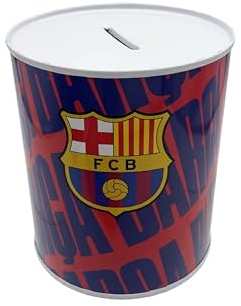 CyP Brands FC Barcelona Spardose aus Metall, versiegelt, mittelgroß, Blaugrana, Barça, offizielles Produkt