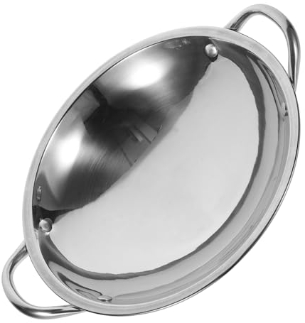 Paellera De Acero Inoxidable Paellera De 24Cm Con Doble Asa Sartenes Voladoras Antiadherentes Para Acampar Y Reunir Apta Para Horno E Inducción