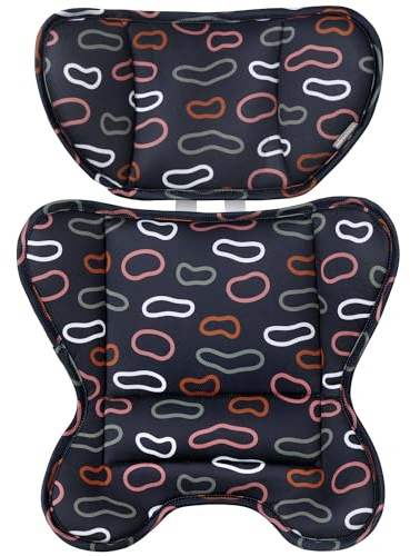mamatepe Babyeinlage kompatibel mit Doona Autositz-Kinderwagen – universelles Kopf- und Körperstützkissen für Neugeborene – Babyautositz Kinderwagen Kissen – Schwarz